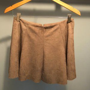 Faux Suede Mini Skater Skirt